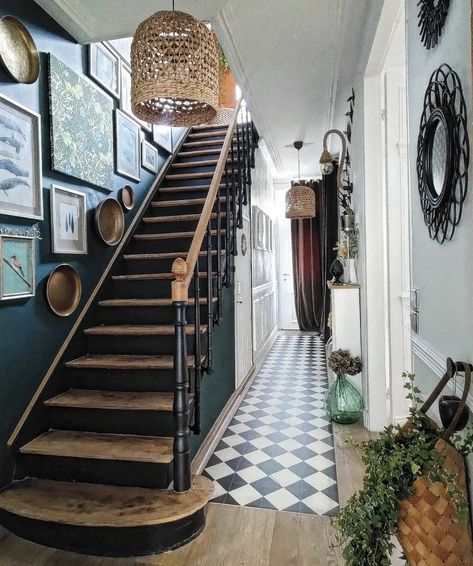 Victorian Terrace Hallway, Hall Ways, Hall Stairs, Victorian Hallway, Ad Infinitum, House Planning, House Staircase, Hallway Inspiration, Staircase Makeover