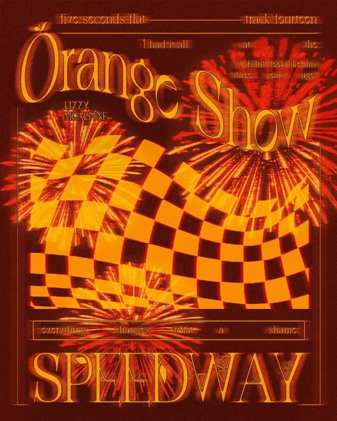 ambyia on twitter / lairdesigns IG Fall Aesthetic Poster, Lizzie Mcalpine Poster, Orange Posters Aesthetic, Orange Show Speedway, Orange Wall Collage, Lizzy Mcalpine Poster, Orange Vibe, 70s Room, Lizzy Mcalpine