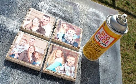 8 Mod Podge Coaster Craft Ideas You'll Love! - Mod Podge Rocks Mod Podge Coasters, Photo Tile Coasters, Diy Photo Coasters, Coasters Ideas, Picture Coasters, Diy Coasters Tile, Inexpensive Gift Ideas, Mod Podge Crafts, Coaster Crafts