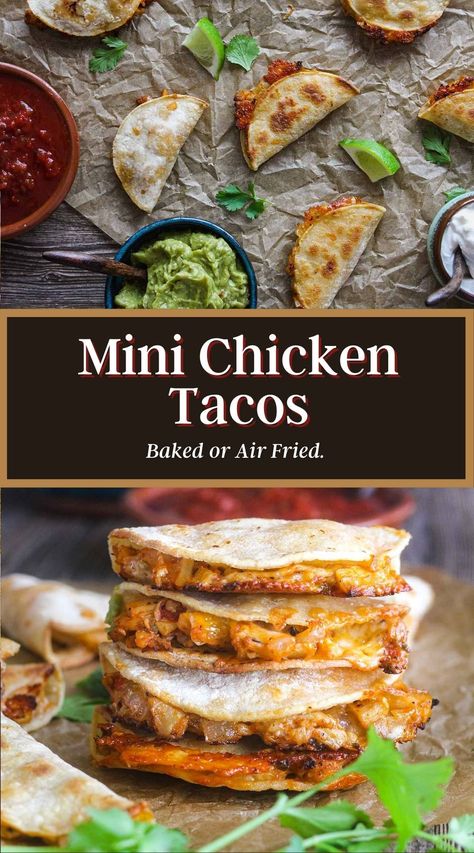 Gluten Free Mini Tacos, Mini Chicken Appetizers, Micro Friendly Recipes, Mini Taco Recipes, Fried Mini Tacos, Mini Chicken Tacos Appetizers, Oven Baked Mini Tacos, Airfryer Chicken Tacos, Mini Taco Appetizers Parties Food