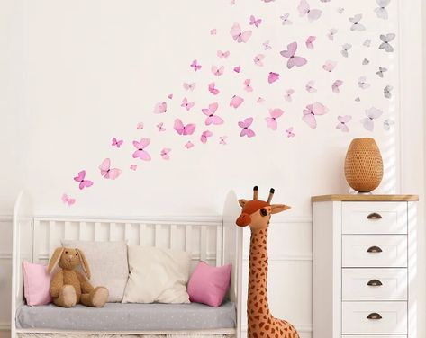 LittleTallTalesStore | Etsy Butterfly Decals For Walls, Butterfly Stickers On Wall, Butterfly Toddler Room, Butterflies On Wall, Butterfly Wall Mural, Ombre Butterfly, Animal Wall Stickers, Sign For Door, Butterfly Room