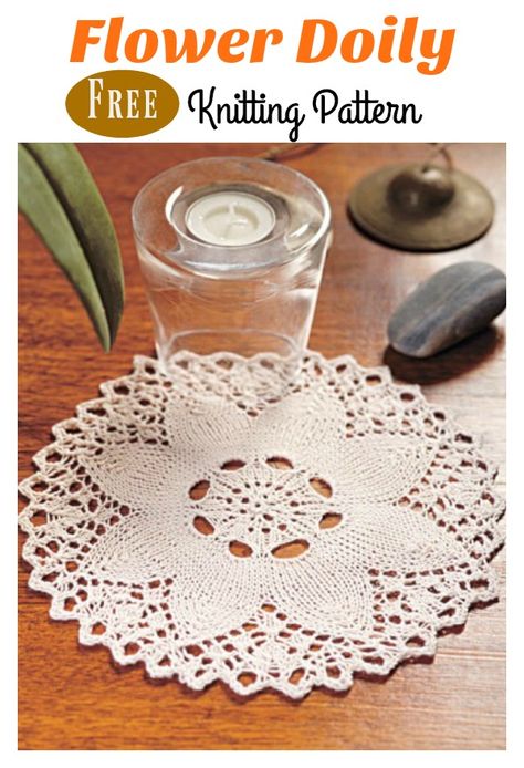 Knit Lace Doily Pattern, Doily Knitting Patterns, Crochet Flower Doily Pattern Free, Knit Doily Pattern Free, Knitted Doily Patterns Free, Crochet Flower Doily, Knit Doily, Knitted Doily, Loom Knitting Scarf