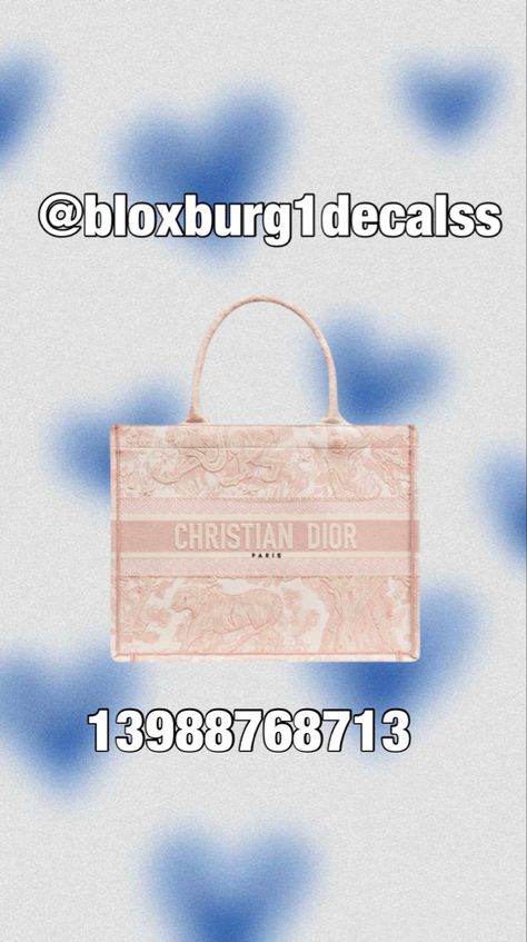 Bloxburg Decals Codes Purses, Bloxburg Prada Codes, Bags Decals Bloxburg, Dior Bloxburg Decal, Purse Decals Bloxburg, Bloxburg Purse Code, Bloxburg Dior Decal Codes, Bag Codes Bloxburg, Purse Decal Bloxburg