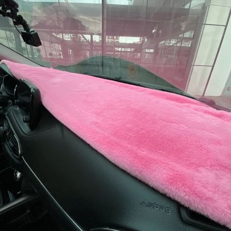 The plush material of the car dashboard mat provides a comfortable feel and adds a touch of luxury to your car's interior. #caraccessories #cardashcovermat #dashboardcarpet #carccessorieswomen #plushdasboardmat Pink Dashboard, Pink Car Interior, Pink Car Seat, Boho Car Accessories, Car Interior Diy, Girly Car Accessories, Dashboard Car, Crochet Car, Girly Car