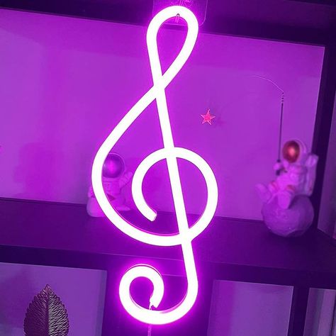 ENUOLI Neon Signs,Music Note Shaped Neon Lights LED Decor Night Light Wall Bedside Decor Battery/USB Operated Creative Lighting for Christmas,Wedding,Birthday Gift,Pub,Kids Room,Living Room(Pink) When The Night Falls, Neon Heart Light, Music Bedroom, Bedside Decor, Living Room Pink, Neon Lights Bedroom, Pink Tools, Neon Decor, Neon Painting