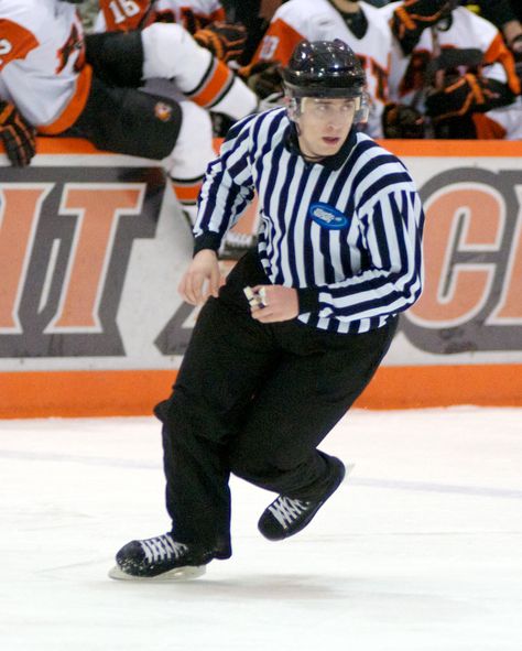 One of our Referee friends working an RIT Hockey game. Hockey Referee, Youth Hockey, Hockey Game, Hockey Games, Ice Hockey, Art Work, Hockey, Sports Jersey, Fan