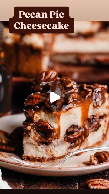 Stephanie Simmons on Instagram: "NEW! Pecan Pie Cheesecake - Luscious maple pecan pie filling is layered between creamy vanilla cinnamon cheesecake & baked atop a crisp graham crust. Top with a heaping pile of pecan pie filling & enjoy fall bliss 🥹 🍁 

TO GET THE FULL RECIPE - Googl “blue bowl pecan pie cheesecake“ or tap the 🔗 in my profile @bluebowlrecipes — 
https://bluebowlrecipes.com/pecan-pie-cheesecake/

#pecanpie #cheesecakelovers #cheesecakes #glutenfreeeats #reelsoninstagram #fallbaking" Blue Bowl Pecan Pie Cheesecake, Stephanie Simmons, Pecan Pie Cheesecake Recipe, Cheesecake Baked, Caramel Pecan Pie, Cinnamon Cheesecake, Desserts Table, Thanksgiving Desserts Table, Pecan Pie Filling