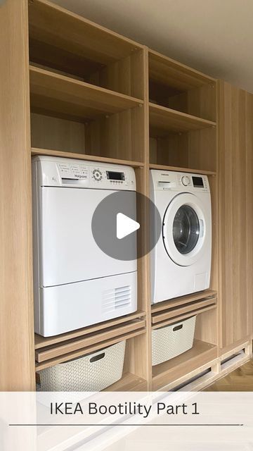 Pax Ikea Laundry Room, Ikea Laundry Room Ideas Hacks, Diy Washer Dryer Cabinet, Pax Utility Room, Ikea Washing Machine Cabinet, Ikea Utility Room Ideas, Ikea Pax Laundry Room, Outside Laundry Room Ideas, Ikea Pax Laundry