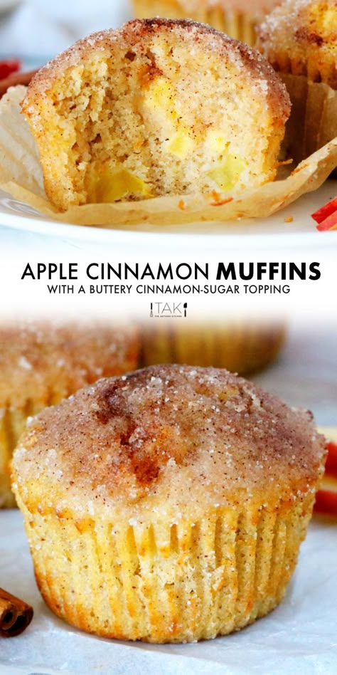 Fun Easy Breakfast Ideas Healthy, Seasonal Baking Recipes, Apple Cinnamon Recipes Baking, Air Fry Cinnamon Apples, Autumn Muffins Recipes, Make Ahead Muffin Batter, Simple Fall Snack Ideas, Things To Make With Granny Smith Apples, Apple Cinnamon Treats