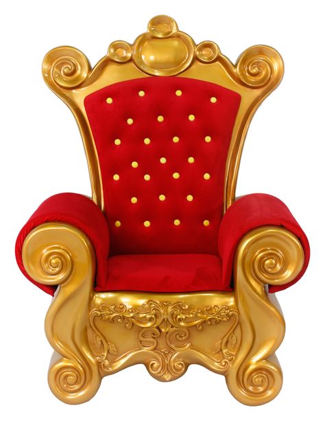 Santa Throne Chair - Christmas Decor - Red Velvet & Gold Frame - Santa Chair Santa Chair, King Throne, Commercial Christmas Decorations, Christmas Shop Window, Royal Chair, Throne Chair, Christmas Event, Christmas Events, Event Decoration