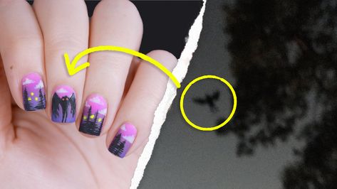 Cryptid Nail Art, Mothman Nail Art, Mothman Nails, The Mothman, Stylish Nail Art, Mini Canvases, Witch Nails, Casual Nails, Nail Dryer