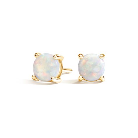 White Opal Stud Earrings, Rose Gold Stud Earrings, Opal Stud Earrings, Yellow Gold Solitaire, Rainbow Opal, Solitaire Earrings, Opal Earrings Stud, Opal Studs, Brilliant Earth