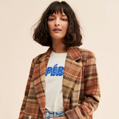 Mari Plaid Blazer Coat | Nuuly Rent Creative Professional Outfits Women, Nuuly Outfit Ideas, Plaid Trench Coat Outfit, Fun Work Outfits, Linen Blazer Outfit, Creative Work Outfit, Plaid Blazer Outfit, Eclectic Fashion Style, Free People Aesthetic