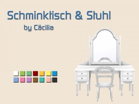 Akisima Sims Blog: Dressing table and chair • Sims 4 Downloads Sims 4 Dressing Table, Sims Pets, Sims 4 Blog, Die Sims 4, The Sims 4 Pc, Sims 4 Bedroom, Sims 4 Clutter, Dressing Table With Chair, Sims 4 Cc Folder