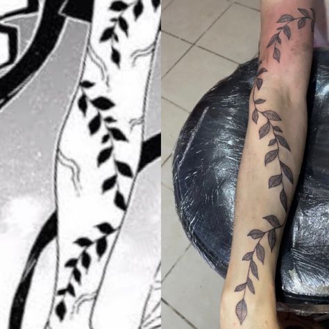 Nezuko Arm Tattoo, Daki Demon Slayer Tattoo Ideas, Nezuko Demon Tattoo, Nezuko Vine Tattoo Ideas, Demon Slayer Spine Tattoo, Demon Slayer Dragon Tattoo, Nezuko Leg Tattoo, Demon Slayer Tattoo Matching, Anime Tattoos Back