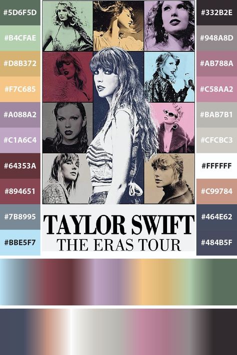 Mother's color palette by yours truly Eras Tour Color Palette, Taylor Swift Eras Colors, Sga Posters, Taylor Swift Color Palette, Taylor Swift Album Color Palette, Album Color Palette, Eras Colors, Employee Appreciation Board, About Taylor Swift