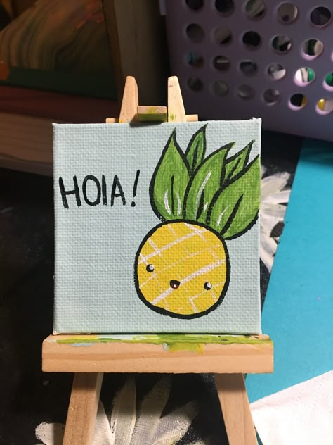 Funny Painting Idea, Mini Canvases, Mini Toile, Doodle Painting, Simple Artwork, Funny Paintings, Sip N Paint, Simple Canvas Paintings, Easy Canvas Art