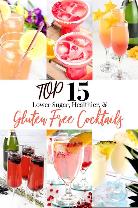 Top 15 Lower Sugar, Healthier, and/or Gluten Free Cocktails Gluten Free Xmas, Gluten Free Alcoholic Drinks, Dairy Free Cocktails, Gluten Free Cocktails, Clean Cocktails, Paleo Pumpkin Spice, Gluten Free Valentines, Sugar Free Cocktails, Gluten Free Drinks