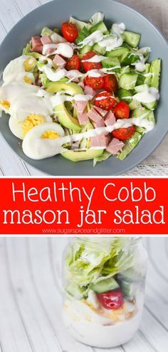 Prep once and enjoy fresh cobb salads all week long with this fun mason jar salad recipe. We're also making homemade cobb salad dressing! Classic Salad Recipes, Cobb Salad Dressing, Salad Jar Recipe, Cobb Salad Recipe, Jar Meals, Jar Salad, Mason Jar Salad Recipes, Sack Lunch, Lunch Hour