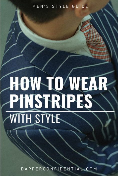 Pinstripes aren’t quite filled with the braggadocio they once had but they’re far from demure. Read the latest on pinstripes. Pinstripe Suits Men, Pin Stripe Suit Mens, Pinstripe Blazer Outfit, Grey Suit Combinations, Mens Office Fashion, Blue Striped Suit, Pin Stripe Suit, Blue Pinstripe Suit, Navy Pinstripe Suit