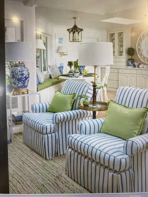 Green And Blue Home Decor, Green And Blue Living Room, Blue And Green Rooms, Formal Family Room, Remodeling Old Homes, Decorating With Blue And White, Harris House, Blue And Green Living Room, French Country Fabric