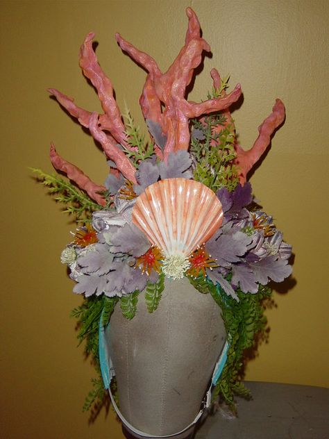 Coral Reef Head Dress | This head dress was worn with the Co… | Flickr Coral Reef Headpiece, Coral Reef Costume, Coral Headpiece, Coral Costume, Coral Reef Dress, Seahorse Costume, Sea Creature Costume, Creature Costume, Sea Costume