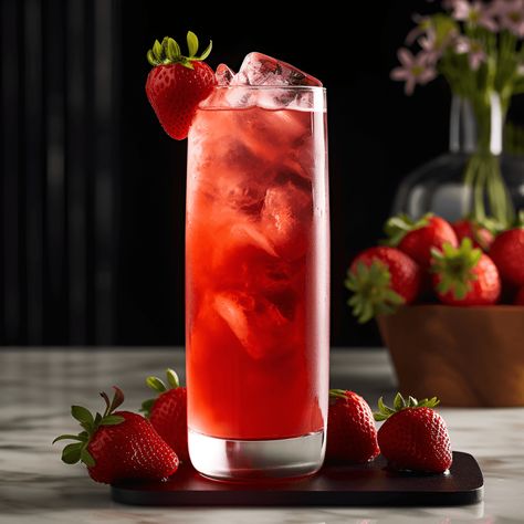 Strawberry Fields Cocktail Recipe - The Strawberry Fields cocktail has a sweet and slightly tart taste, with the fresh strawberries providing a burst of fruity flavor. The drink is light and refreshing, with a hint of citrus from the lemon juice and a subtle sweetness from the simple syrup. Pimm's Cup, Strawberry Cocktails, Mint Cocktails, Simple Syrup Recipes, Cocktails To Try, Sweet Cocktails, Sour Cocktail, Fruity Drinks, Sour Taste