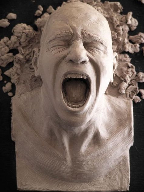 this one was sone in chavant non-sulphur plasteline (medium softness) in 2007 Migraine Art, Man Faces, Sculpture Head, Human Sculpture, Sculpture Art Clay, Bust Sculpture, Tree Sculpture, Portrait Sculpture, A Level Art