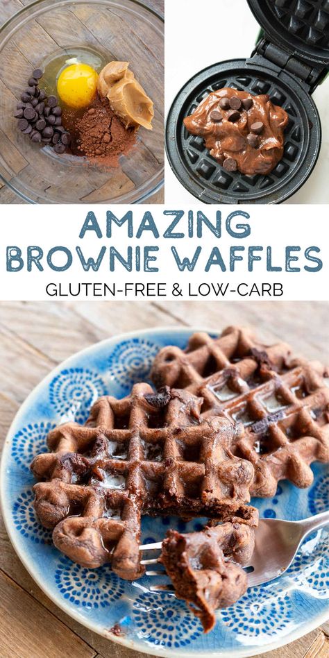 These easy brownie waffles are AMAZING, gluten-free, and low-carb! This flourless recipe is also freezer-friendly, so it makes the best meal prep breakfast for later. This delicious gluten-free breakfast recipe is perfect for kids, too! Brownie Waffles, Waffle Recipe Healthy, Easy Brownie, Low Carb Waffles, Delicious Christmas Desserts, Waffles Easy, Gluten Free Waffles, Breakfast Bread Recipes, Best Meal Prep