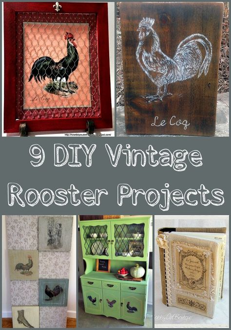 Rustic and country decor are the perfect place to include roosters in your DIY projects. These 9 DIY vintage rooster projects offer something for everyone. Diy Rustic Home Decoration, Amazon Kitchen Decor, Rooster Kitchen Decor, Desk Diy, Home Decor Catalogs, Rooster Kitchen, Diy Rustic Decor, Country Diy, Rooster Decor