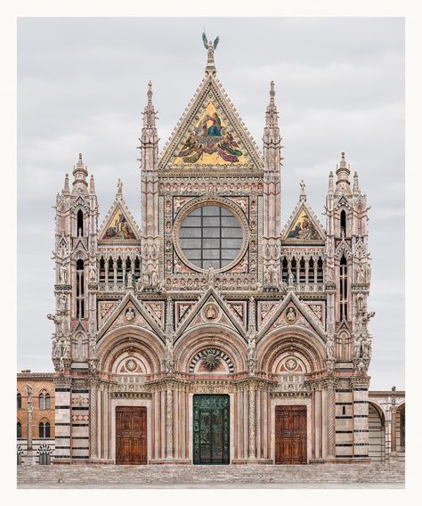 Markus Brunetti’s pictures of church façades have nothing to do with religion but you still have to take them on faith. Siena Cathedral, Cathedral Architecture, Cathedral Church, Background Noise, Gothic Architecture, Detail Shots, Water Tower, Historical Architecture, Contemporary Art Gallery