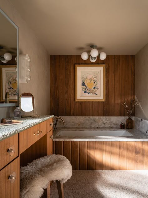 Laurelhurst Mid Century — sk interiors Lime Washed Walls, Interior Design Course, Bathtub Shower Combo, Bathrooms Design, Bathroom Shower Design, Mid Century Bathroom, Good For Me, Interior Design Courses, Mid Century Architecture