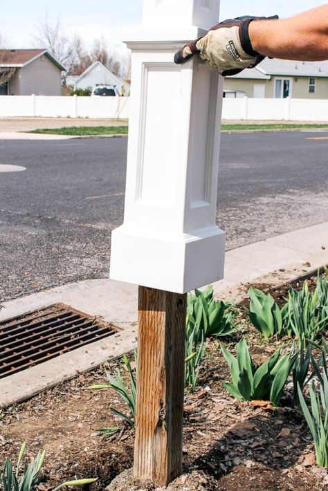 Farmhouse Mailboxes, White Mailbox, Brick Mailbox, The Navage Patch, Old Mailbox, Navage Patch, Black Mailbox, Mailbox Makeover, Mailbox Landscaping