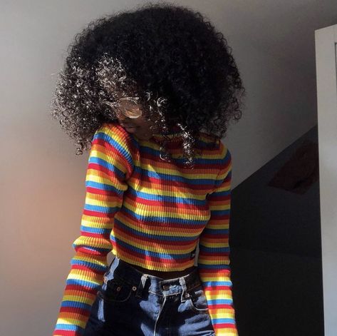 African American, Curly Hair, Rainbow, Wall, Hair, Black