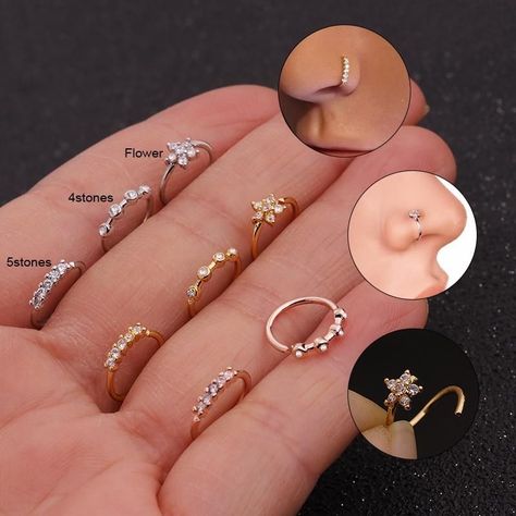 Bijoux Piercing Septum, Spiderbite Piercings, Nose Ring Jewelry, Nostril Ring, Nose Piercing Hoop, Meteorite Jewelry, Septum Piercings, Medusa Piercing, Fake Nose Rings