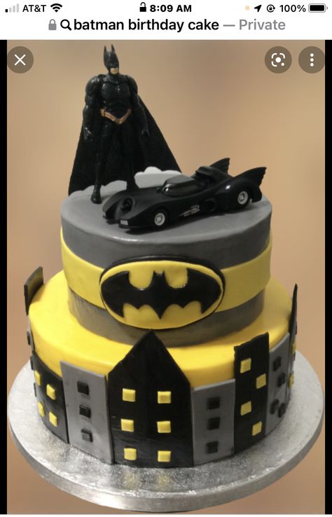 Dc Cake Ideas, Batman Cake Design, Dc Cake, 2 Tier Birthday Cake, Batman Justice League, Tier Birthday Cake, Victoria Style, 8th Birthday Cake, Tiered Cakes Birthday