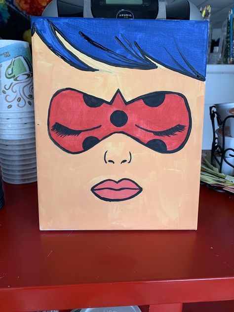 Square Canvas, Class Ideas, Lady Bug, Easy Paintings, Art Class, Miraculous Ladybug, Art Classes, Painting Ideas, Bugs