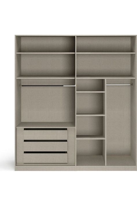 Wardrobe Cabinet Bedroom, Wardrobe Shelving, Wooden Wardrobe Design, Bedroom Cupboards, Bedroom Cupboard, Closet Design Layout, Modern Cupboard Design, Wardrobe Door Designs, Closet Renovation