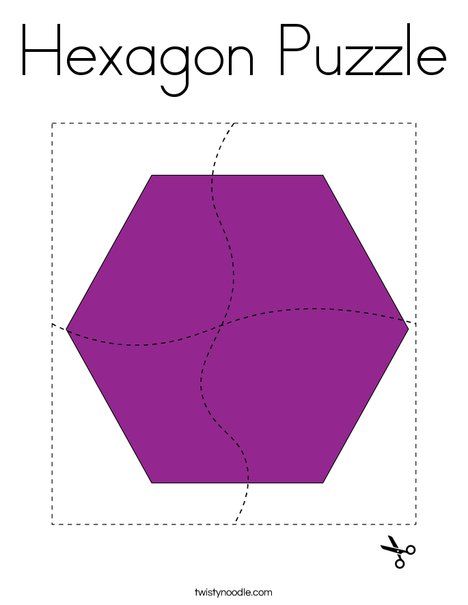 2 D Shapes, Puzzle Printable, Craft For Preschoolers, Shapes Preschool, Printable Puzzles, Hexagon Shape, Kids Prints, Preschool Crafts, Coloring Page