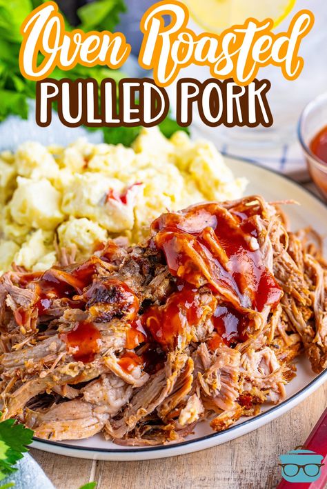 Oven Roasted Pulled Pork - The Country Cook Oven Roasted Pulled Pork Shoulder, Pulled Pork In Nesco Roaster, Slow Cooked Pork Roast, Pulled Pork In Roaster Oven, Pulled Pork Recipes Oven, Pulled Pork Roaster Oven, Pork Tenderloin Pulled Pork, Oven Baked Pulled Pork, Pulled Pork In The Oven