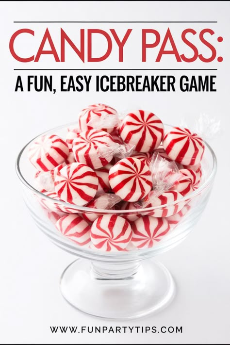 Looking for the perfect group icebreaker? The Great Candy Pass is a sweet and simple way to get everyone laughing and connecting! Perfect for team building, parties, family reunions, large group game nights, youth groups, church gatherings, or any group setting. Get To Know You Games For Adults Small Groups, Opening Activities Ice Breakers, Easy Icebreaker Games, Easy Recreation Games, Teacher Ice Breakers Team Building Fun, The Great Candy Pass Game, Women’s Ice Breaker Games, Candy Ice Breaker Game, Fun Work Ice Breaker Games