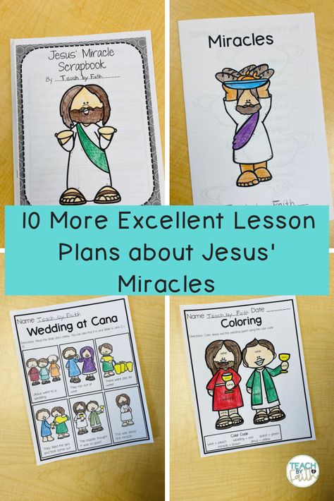 jesus'-miracles Jesus Preschool Activities, Kids Bible Study Lessons, Jesus Preschool, Preschool Sunday School Lessons, Bible Class Activities, Jesus Miracles, Preschool Bible Lessons, Kids Sunday School Lessons, Family Bible Study