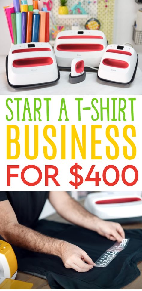 Want to start a t-shirt business to make a little extra side money – or maybe even a full-time business? We’re going to show you how you can get started for under $400!How great would it be to have a side hustle that you can start right within your own home? Work your own hours and build your very own business and be your own boss. If you’ve been wanting a home-based business that’s easy to set up and fun to maintain, this might just be the one for you. Starting A T Shirt Business Heat Press, How To Start A Shirt Business, Diy Tshirt Business, How To Start A Tee Shirt Business, Starting A Tshirt Business Heat Press, How To Start A Tshirt Printing Business, How To Make Your Own Shirts, T Shirt Making Business, Shirt Business Ideas