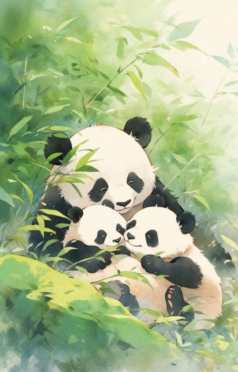 Panda Background, Cute Panda Drawing, Paintings Nature, Panda Artwork, Cute Panda Cartoon, Panda Illustration, Chinese Drawings, Panda Drawing, Watercolor Paintings Nature