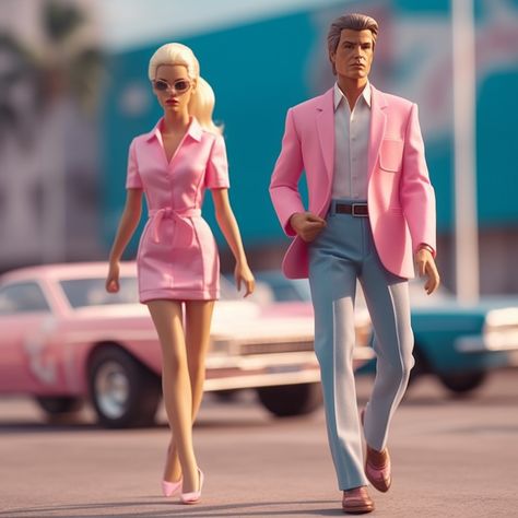 Barbie And Ken Homecoming Outfits, Ken Party Outfit, Barbie Themed Outfits For Men, Barbie And Ken Photoshoot, Barbie And Ken Outfit Ideas, Barbie Vs Ken Spirit Week, Ken Costume Ideas, Ken And Barbie Costume, Barbie And Ken Costume Couple