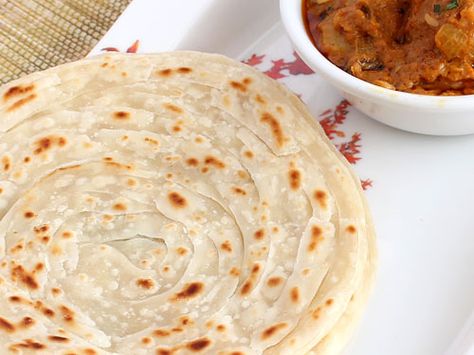 Lachha Paratha/ Layered Flat Bread Lacha Paratha, Lachha Paratha, Fried Bread, Indian Flat Bread, Paratha Recipe, Flat Breads, Kerala Food, Paratha Recipes, Indian Bread