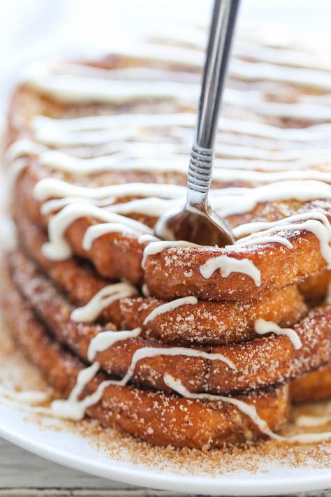 Churro French Toast, Creative Meals, French Foods, French Toast Waffles, God Exists, Breakfast Rolls, Breakfast Meals, Break Fast, Cream Cheese Glaze