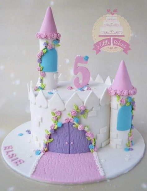 Rapunzel Birthday Cake, Princess Theme Cake, Bolo Hot Wheels, Disney Princess Birthday Cakes, Castle Birthday Cakes, Rapunzel Cake, Princess Castle Cake, Girls Cake, 5th Birthday Cake