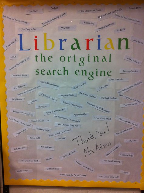 Librarian teacher appreciation board Library Appreciation Ideas, Librarian Appreciation Poster, Librarian Gift Ideas, Librarian Appreciation Ideas, Teacher Appreciation Board, Librarian Appreciation, Teacher Appreciation Doors, Sunshine Committee, Substitute Teaching