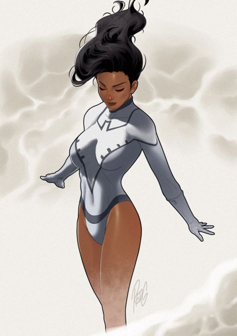 Superheroine. Superhero Suits, Female Superhero, Black Comics, Superhero Characters, Black Characters, Hero Costumes, Comics Girls, Black Anime Characters, Black Artwork